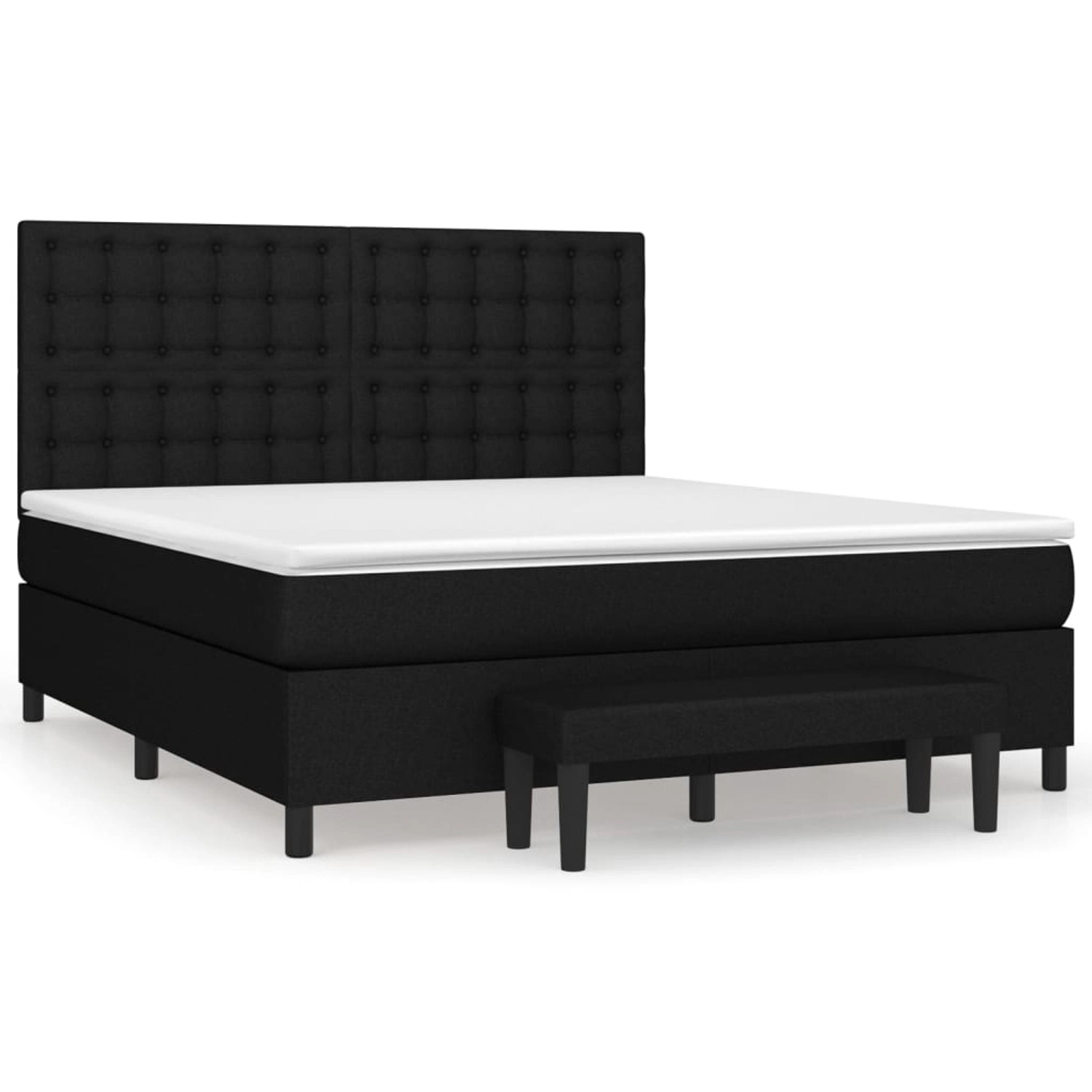 vidaXL Boxspringbett mit Matratze Schwarz 180x200 cm Stoff1378458 günstig online kaufen