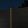 Solar-LED-Lichtleiste, 176cm, weiß, zur Montage am Zaunpfosten für dekorative Beleuchtung.