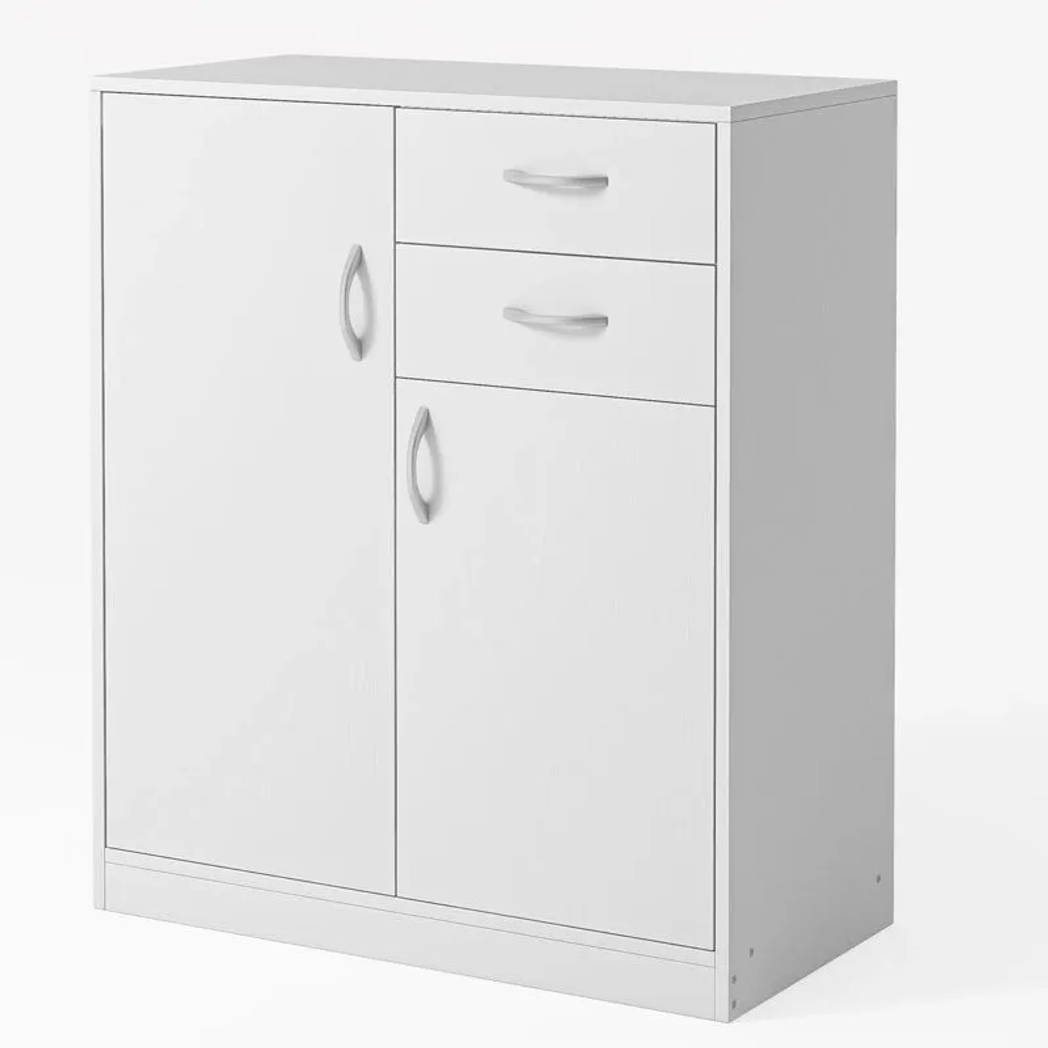Rebiko Moderne Kommode Mit Schubladen und Regalen Loft Weiß Regal Schrank Tür 74 Cm
