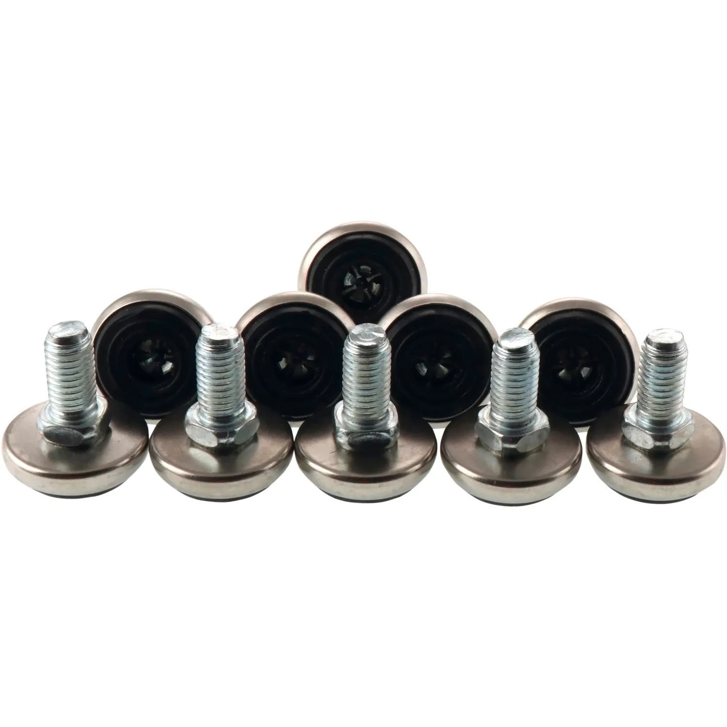 vasalat Set Regulierschrauben M10 Gewinde Ø 30mm Kunststoff Schwarz Stahl 10 Stück