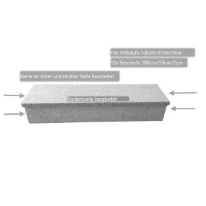 Pedras Salgadas Außentreppenbelag, geflammt, 100cm breit, für max. 18,5cm Steigung.