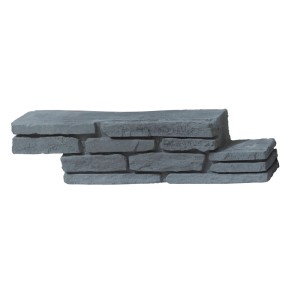 Madoc Ziermauer Vollblockstein in Schiefergrau, 47x10x14 cm, für Mauersysteme und Gartengestaltung.