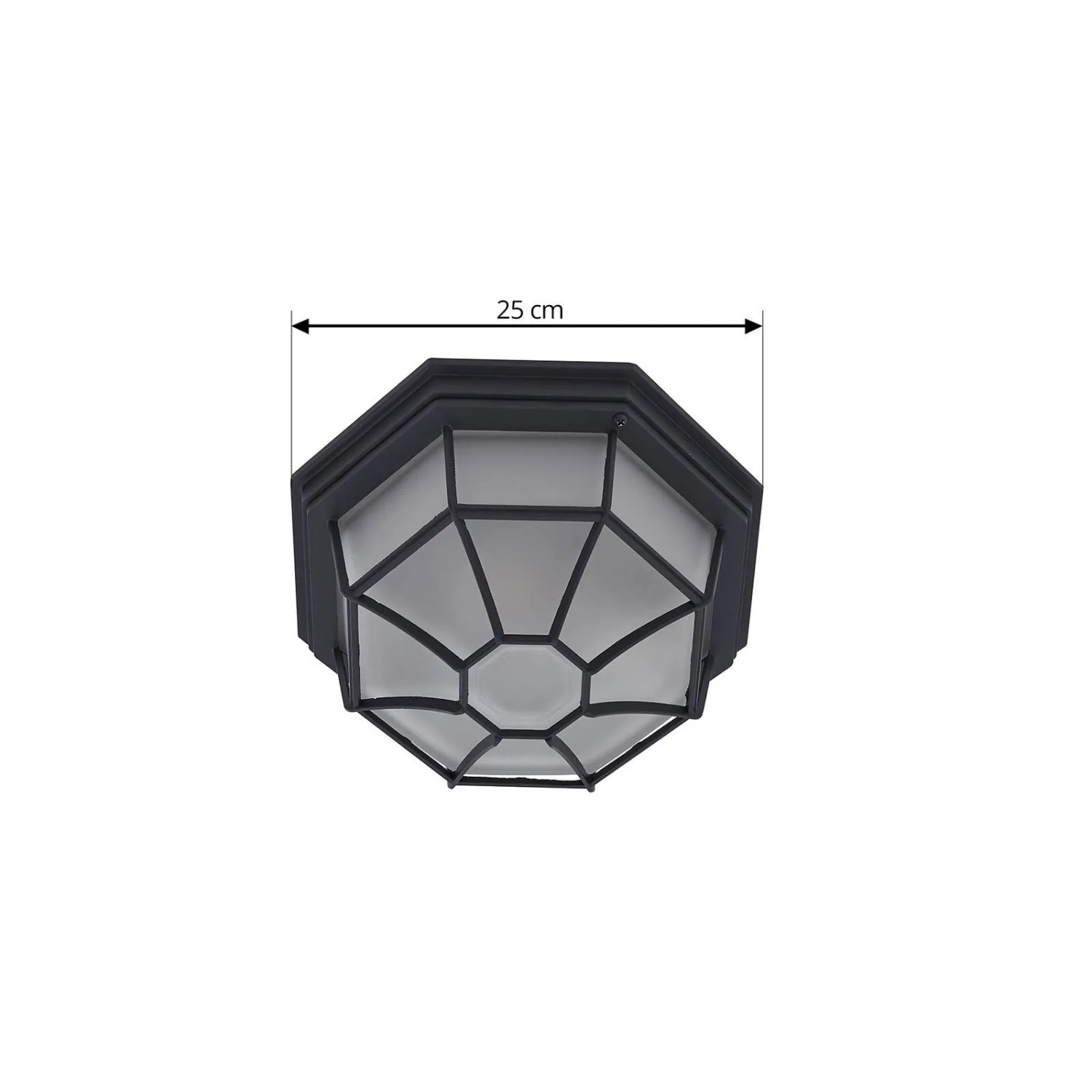 Schwarze Lindby Deckenlampe Idril für Bad/Terrasse, spritzwassergeschützt, E27
