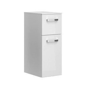 Pelipal Bad-Hängeschrank Serie 4010, weiß hochglänzend, 30 cm breit mit zwei Schubladen.