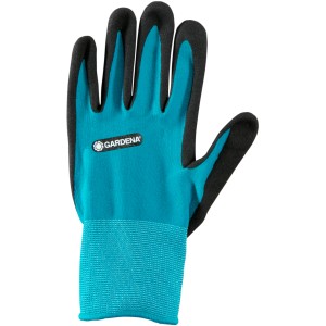 Gardena Pflanz- und Bodenhandschuh Größe M, Gartenhandschuh in Türkis und Schwarz.