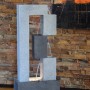 Moderner Gartenbrunnen XL Kaskade mit LED-Beleuchtung und drei Stufen in Steinoptik.