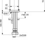 Technische Zeichnung: Ideal Standard Cerafine D Waschtischarmatur, Chrom, Maße und Details.