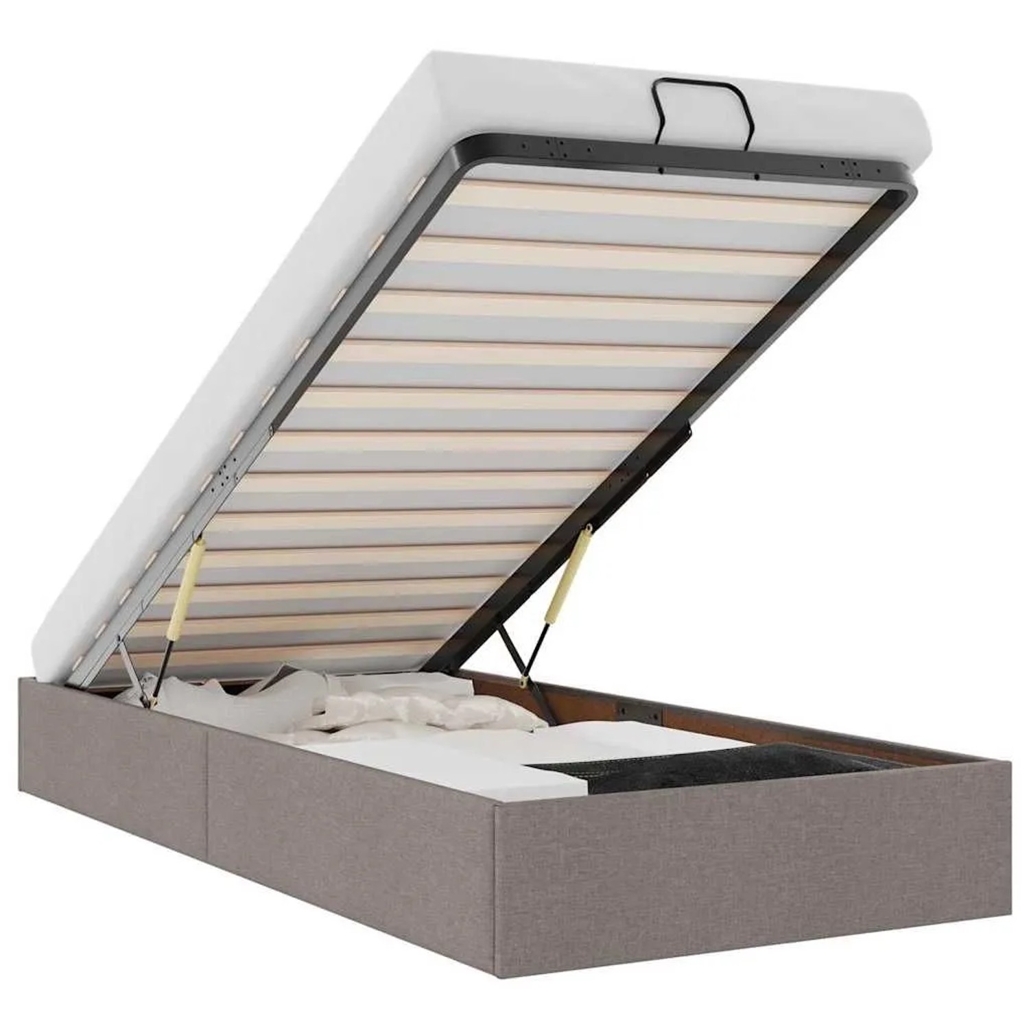 vidaXL Ottoman-Bett ohne Matratze Taupe 90x190 cm Stoff 3310844