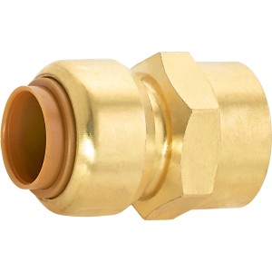 Steck-Muffe aus Messing, 15 mm x 18,6 mm (Rp 1/2), für Wasser- und Heizungsrohre.