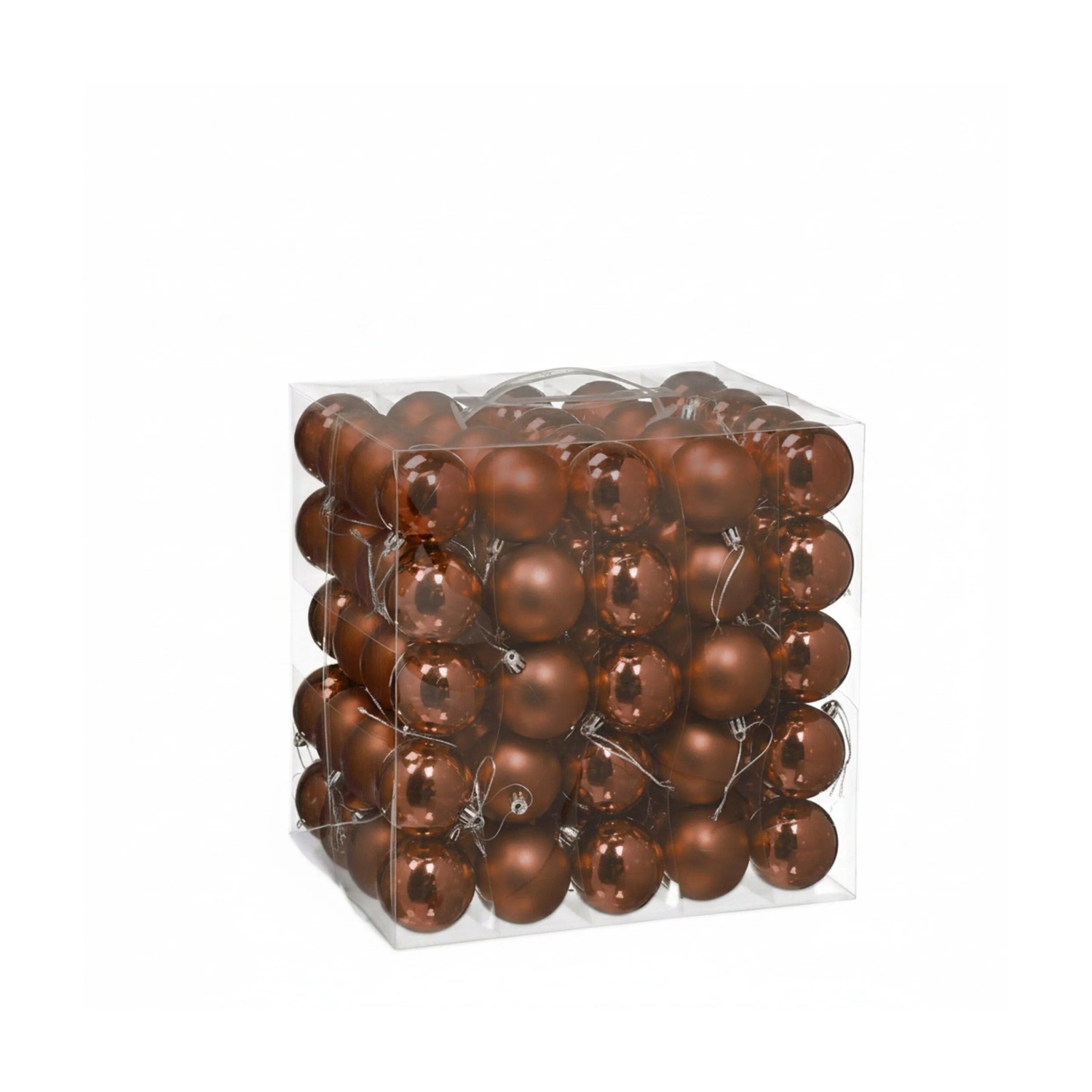 Relaxdays Weihnachtskugeln 100er Set Polystyrol Braun Matt Glänzend 7 cm x 6 cm 7 g