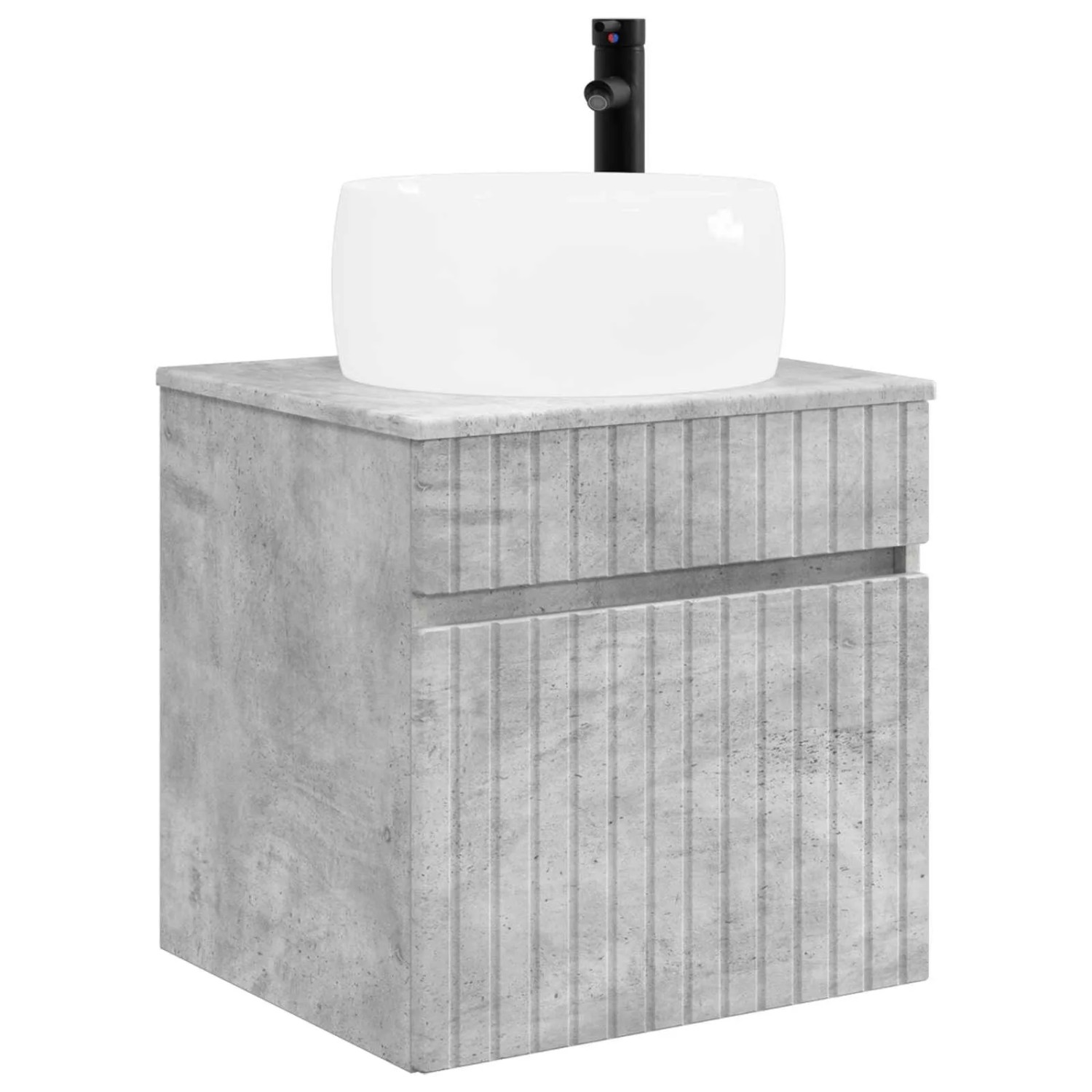 vidaXL Wandmontierte Waschbecken-Vanität Betongrau 49 x 44,5 x 66 cm 890615