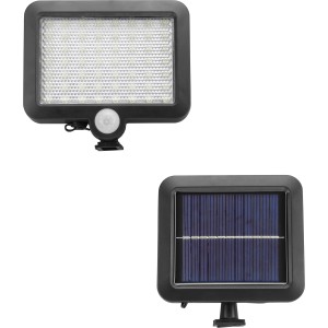 REV Ritter LED-Solarleuchte mit PIR Sensor, 300 lm, schwarz, zur Wandmontage.