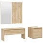 vidaXL Flurmöbel-Set Sonoma-Eiche: Bank, Spiegel, Garderobe und Box für den Eingangsbereich.