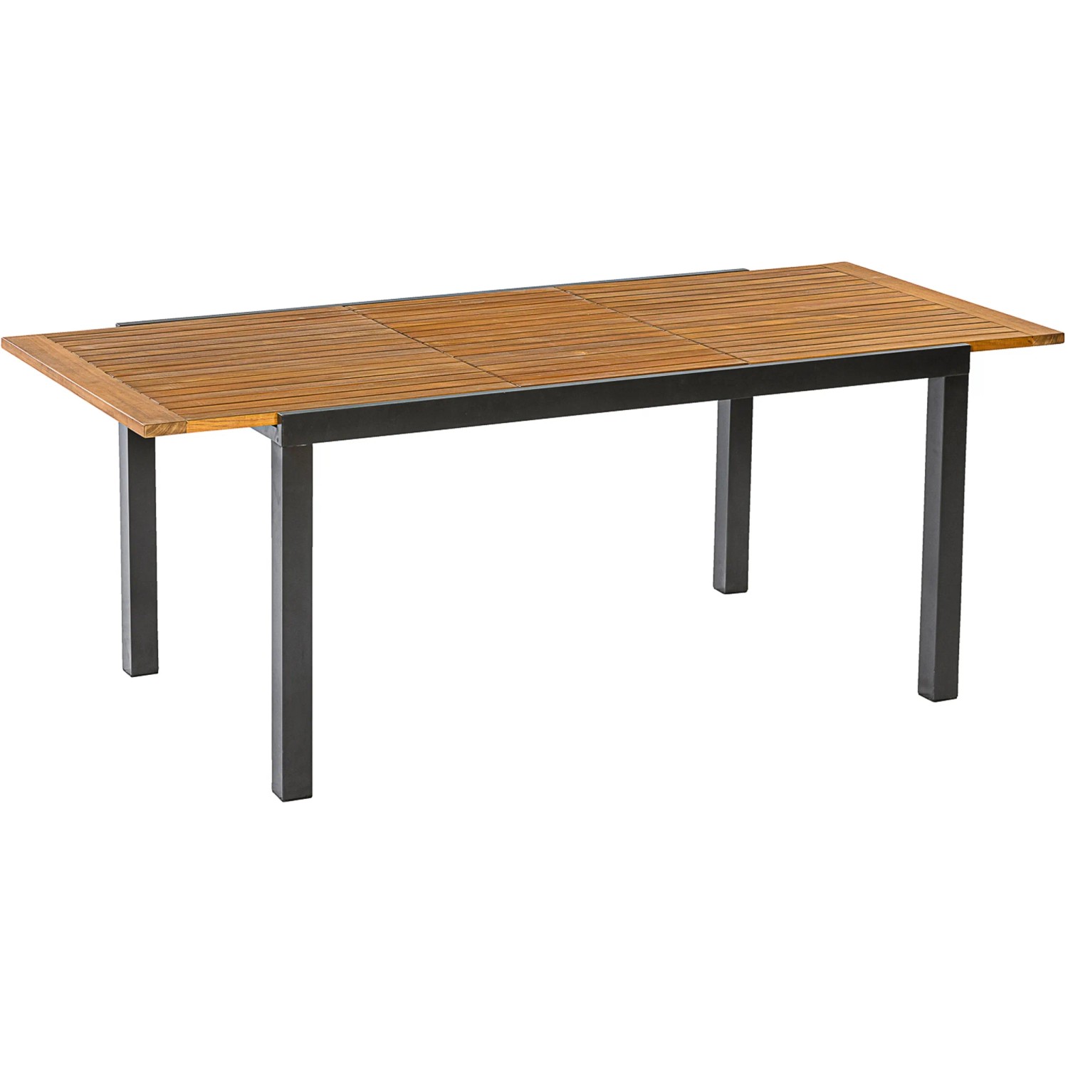 Merxx Ausziehtisch Paxos für Gartenmöbelset, Akazienholz Tischplatte, Metallgestell.
