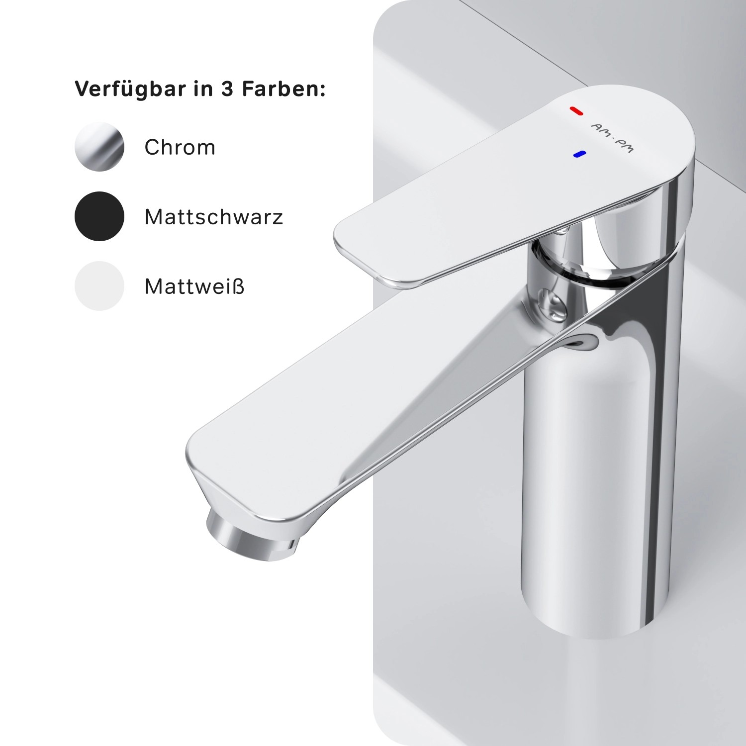 AM.PM Einhebel Waschtischarmatur Hit Wasserhahn Bad aus Messing FTA02800 Chrom_7