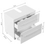 Posseik Bad-Einbauschrank Mondial Universal, 70 cm, Weiß Hochglanz mit zwei Schubladen.