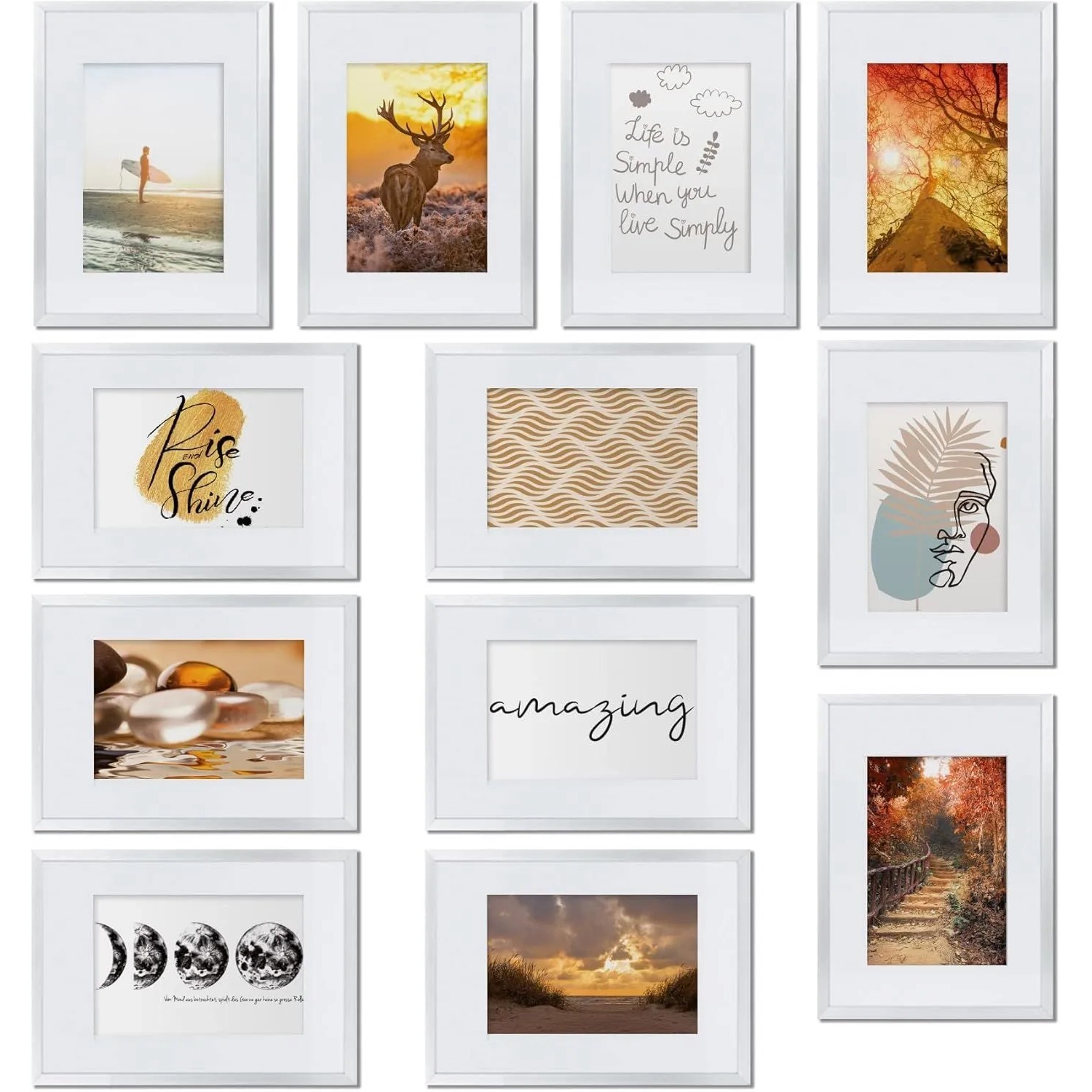 Bomoe Sunlight Bilderrahmen Kunststoff Weiß 12tlg günstig online kaufen