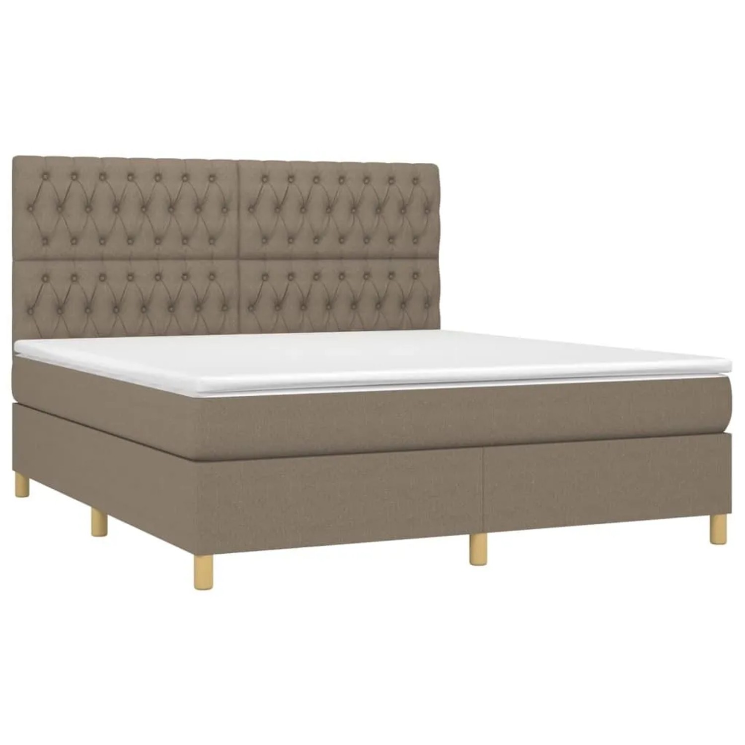 vidaXL Boxspringbett mit Matratze Taupe 180x200 cm Stoff 3142597 günstig online kaufen