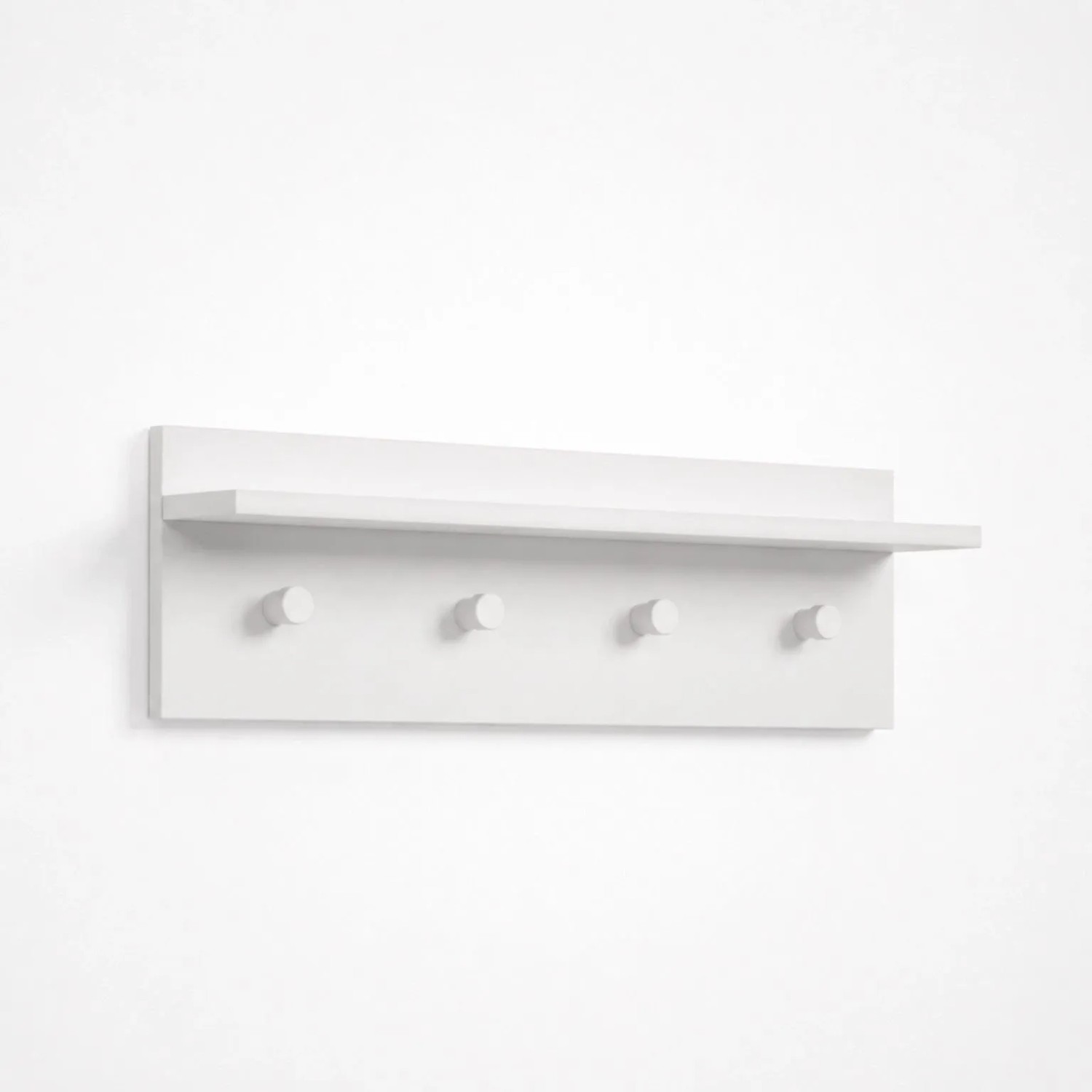 The White Stone Kompakte Wandgarderobe 4 Haken Mit Ablage  Moderne Garderobe Weiß