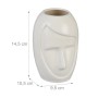 Relaxdays Blumenvase Gesicht Keramik Weiß 14,5 cm x 9,5 cm x 10,5 cm 450 g_4