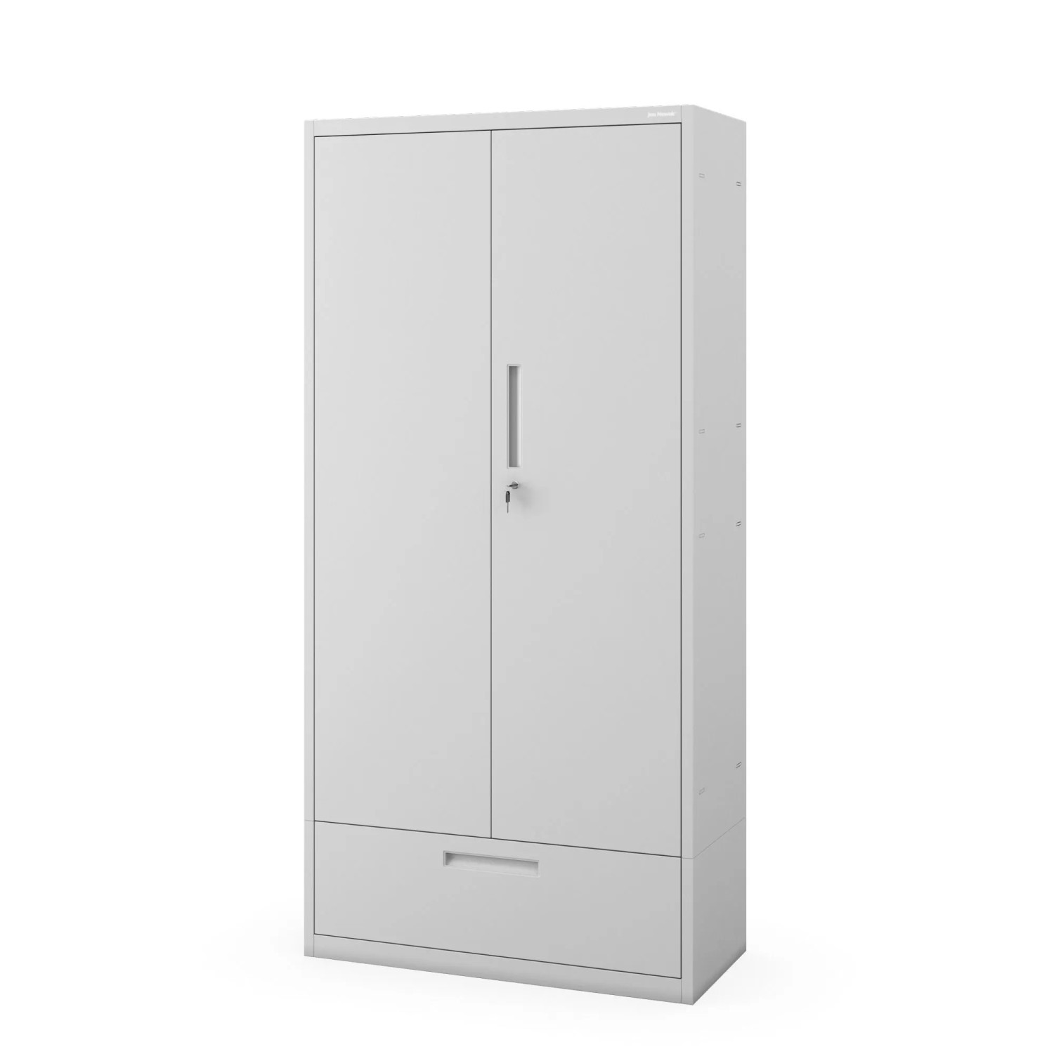 JAN NOWAK Metallschrank 185 x 90 x 40 cm mit Schublade 30 cm MEGAN Grau