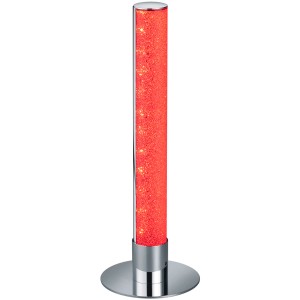 Moderne LED-Tischleuchte Leia mit Kristalleffekt, rot leuchtend, für stimmungsvolle Beleuchtung.