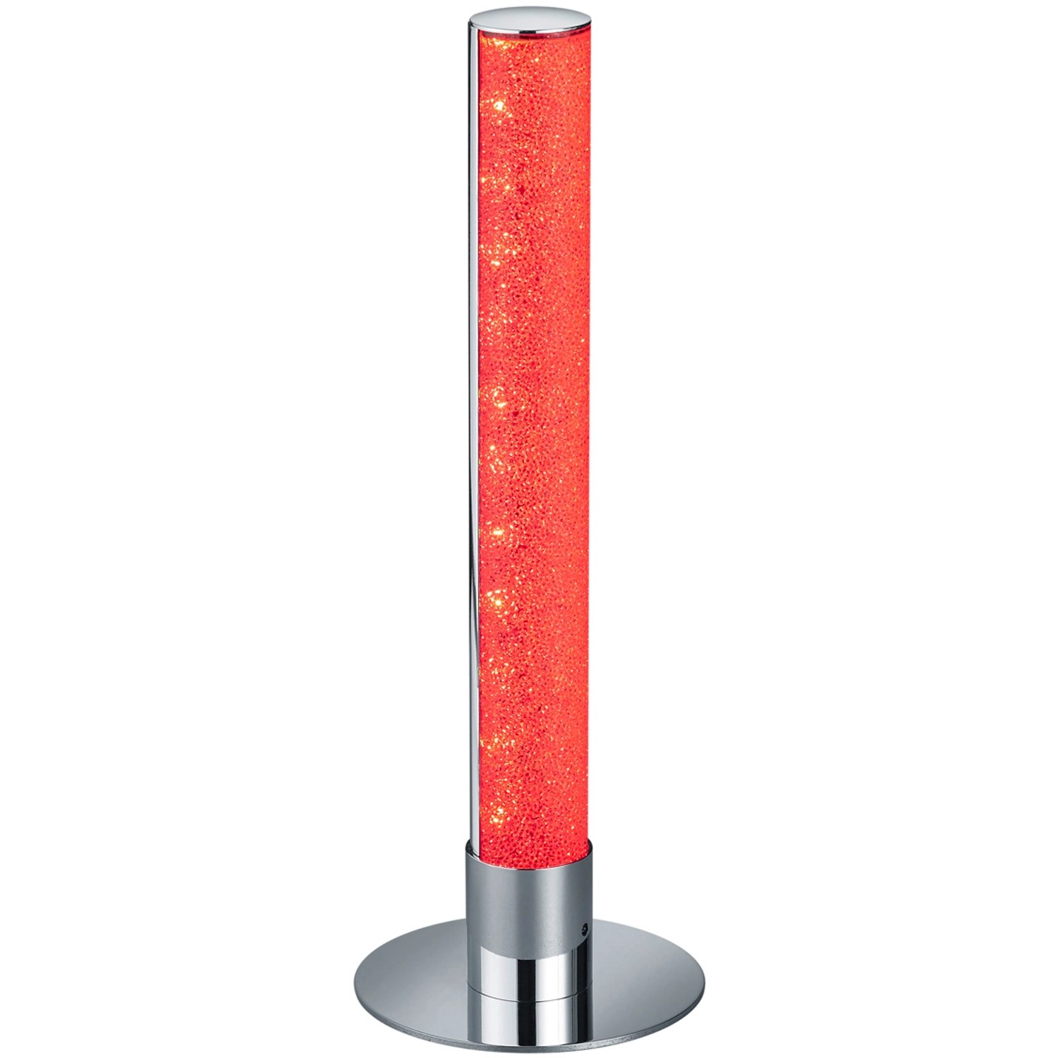 Moderne LED-Tischleuchte Leia mit Kristalleffekt, rot leuchtend, für stimmungsvolle Beleuchtung.