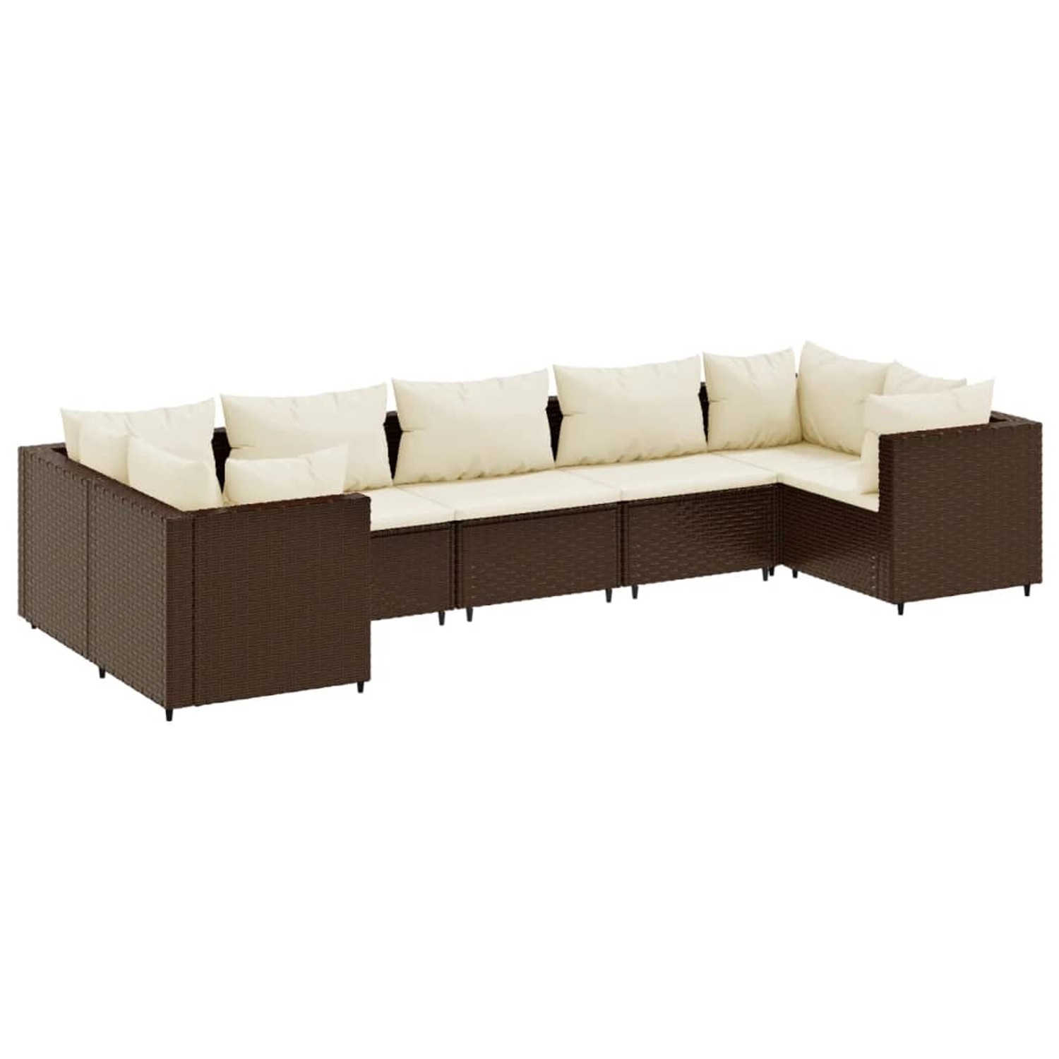 vidaXL 7-tlg Garten-Lounge-Set mit Kissen Braun Poly Rattan Modell 14 günstig online kaufen