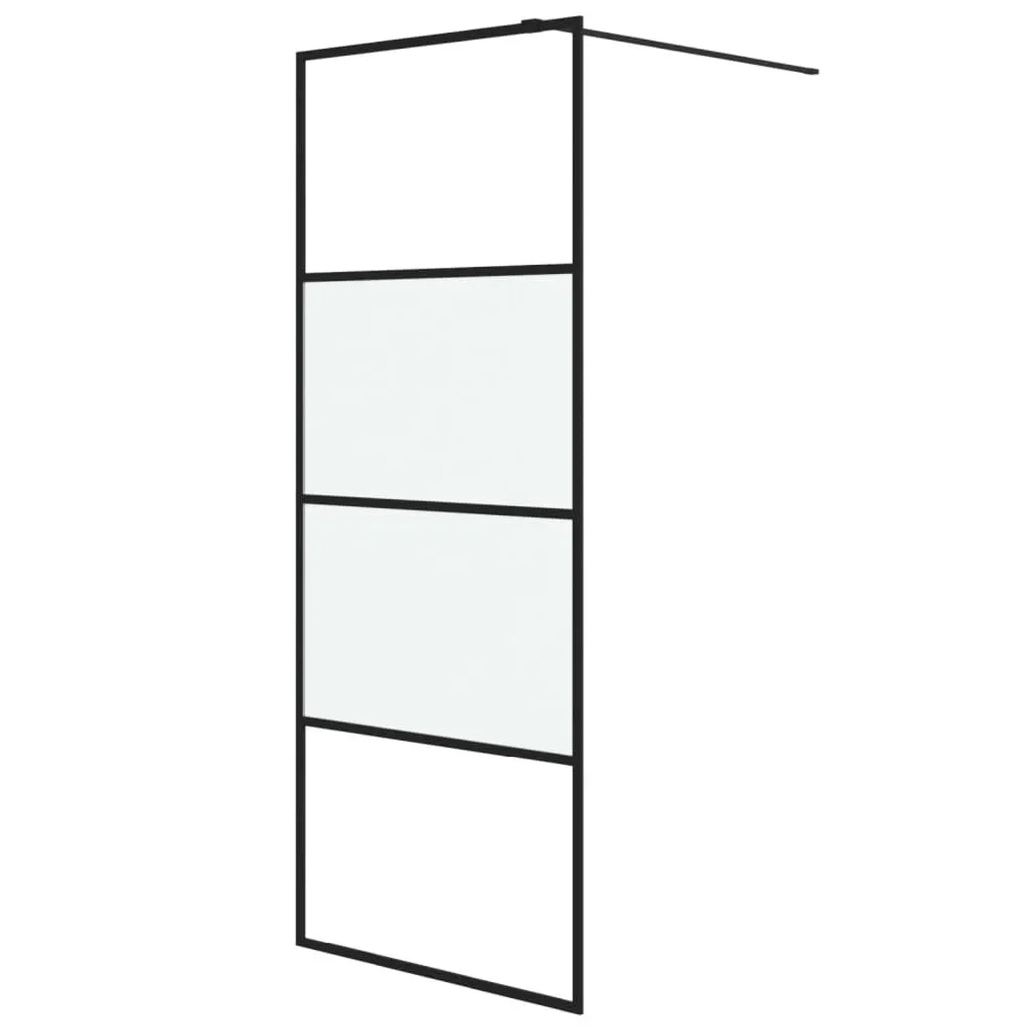 vidaXL Duschwand für Walk-In Dusche Schwarz 80x195 cm ESG Halbmattiert 152125