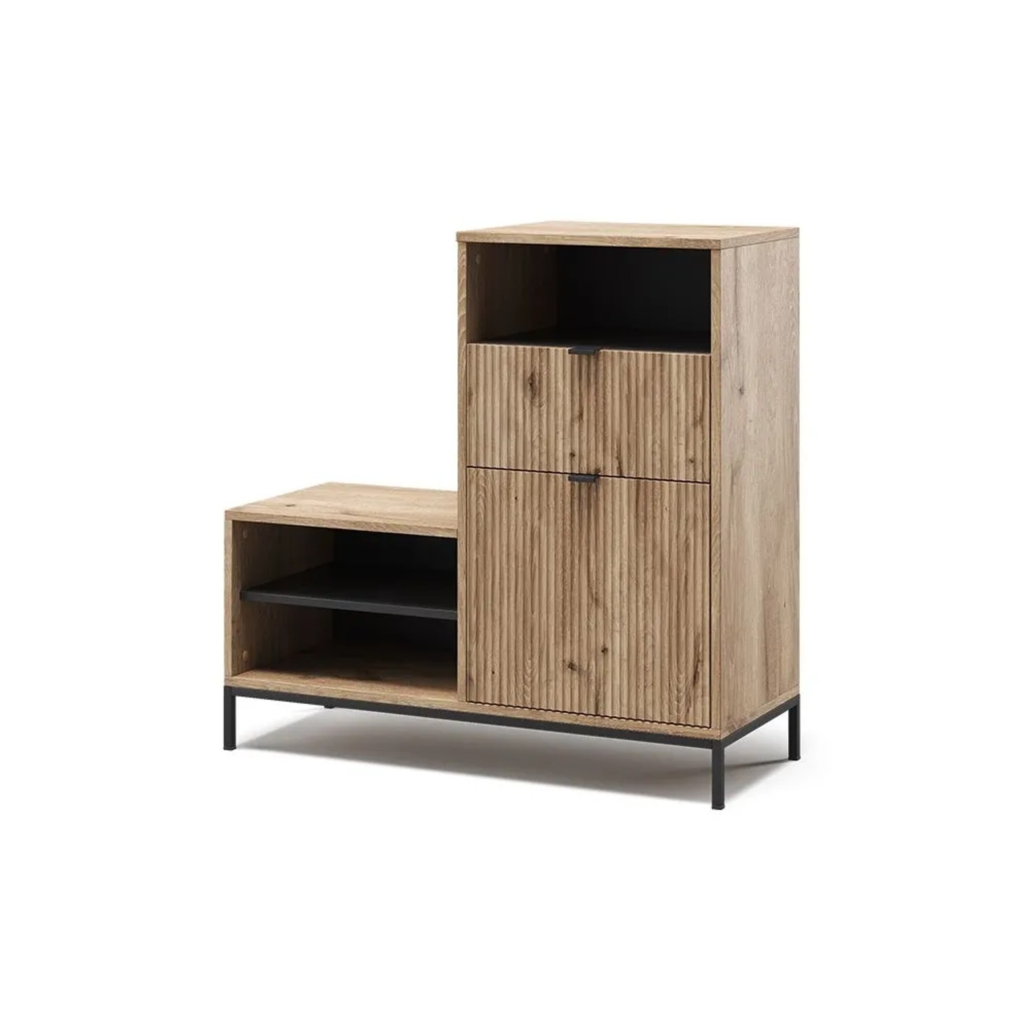 Vicco Schuhschrank Eliza Viking Oak 100 x 99 mit Tür und Schublade Art Nr 56441
