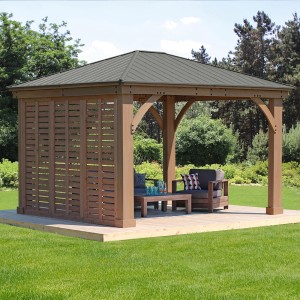 Westmann Seitenwand aus Holz für Pavillon, als Wind- und Sichtschutz.