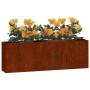 2er Set vidaXL Wand-Pflanzkübel aus Cortenstahl, rostig, 53x10x17 cm, für Garten und Balkon.