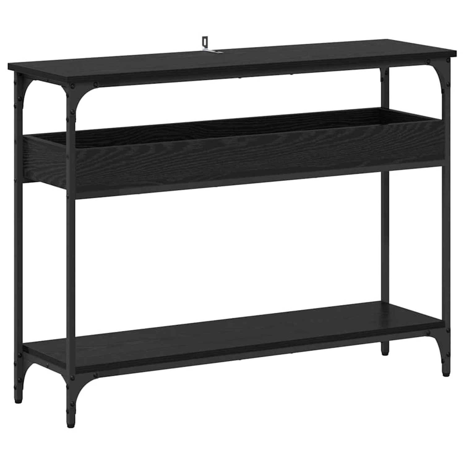 vidaXL Konsolentisch mit Regal Schwarz Eichen-Optik 100 x 29 x 75 cm 883524 günstig online kaufen