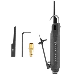 STAHLWERK Mini-Druckluft-Stichsäge DBS-900 ST mit Zubehör, Sägeblatt, Inbus und Anschluss.