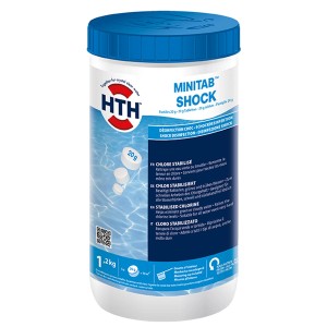 HTH MiniTab Shock 1,2kg Chlortabletten zur Pool Desinfektion.