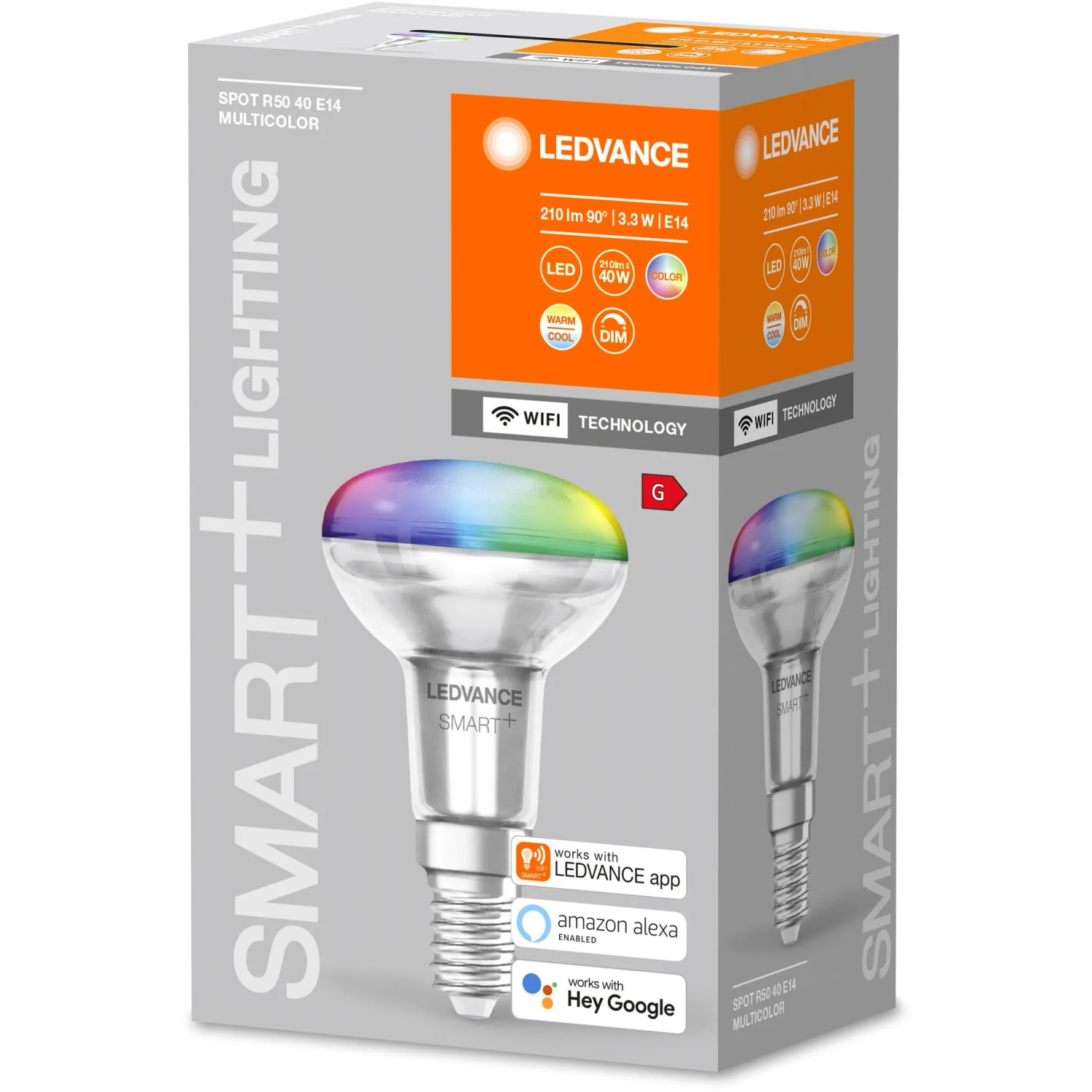 Ledvance Smart+ Reflektor RGBW E14 Leuchtmittel, steuerbar per App und Sprachassistent.