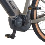 Detailaufnahme: Prophete E-Bike MTB Dice 3.0, grau-schwarz, mit AEG Mittelmotor und 29 Zoll Reifen.