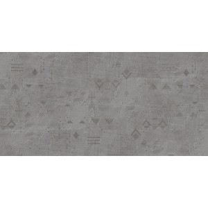 Feinsteinzeug Dekorfliese Antiga Antracite, 30x60 cm, mit Muster für Wand und Boden.