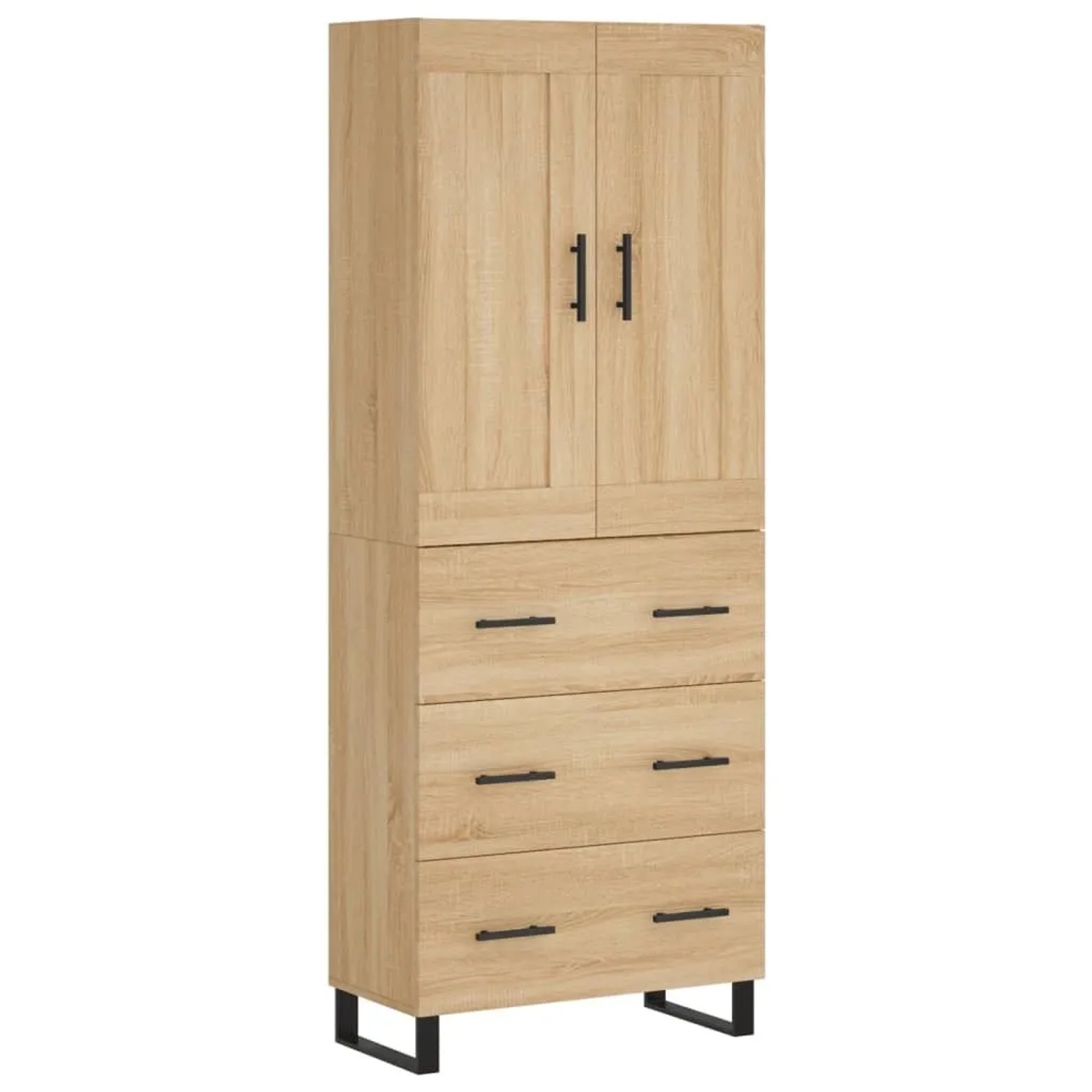 vidaXL Highboard Sonoma-Eiche 69,5x34x180 cm Holzwerkstoff 3199772 günstig online kaufen