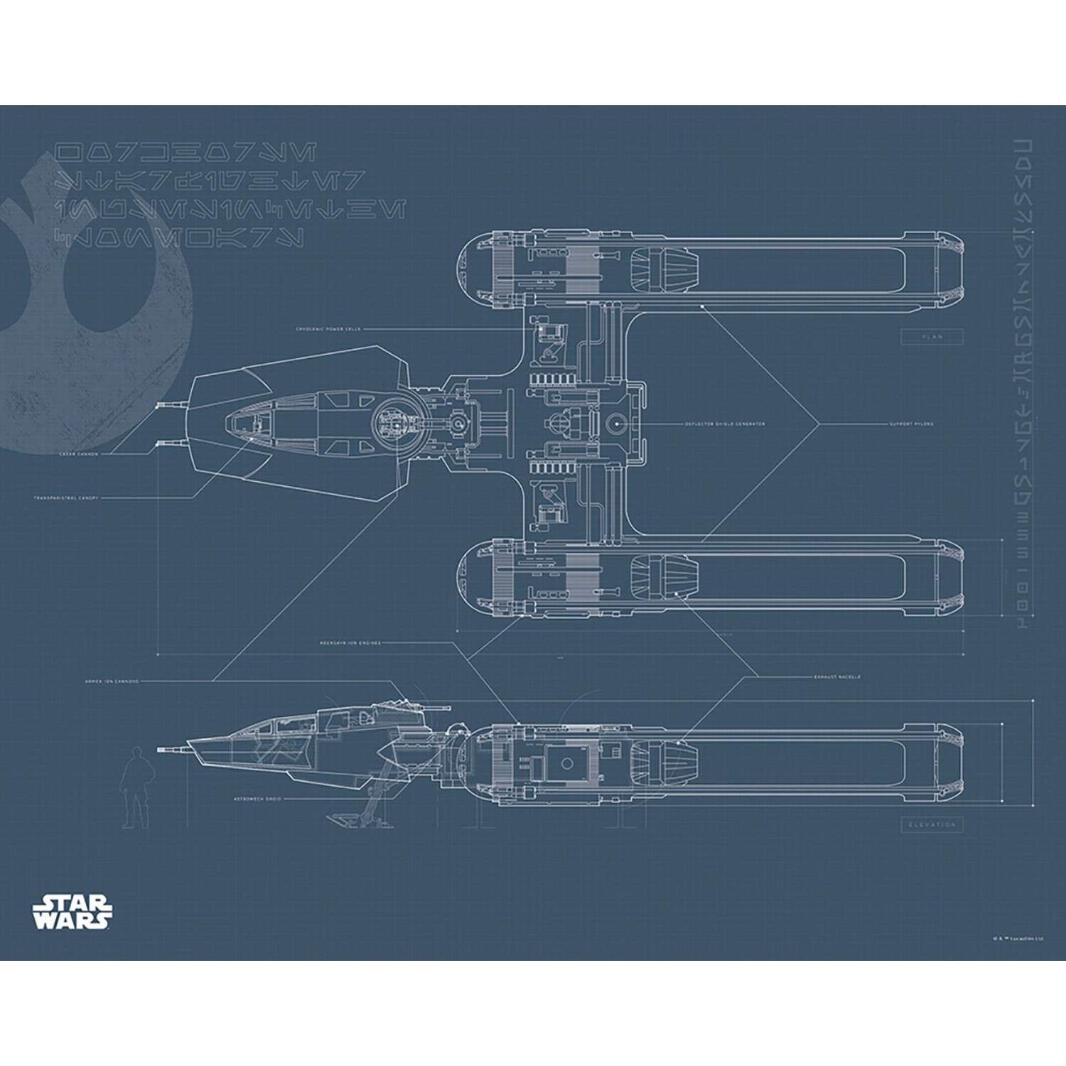 Komar Wandbild Star Wars Y-Wing 50 x 40 cm günstig online kaufen