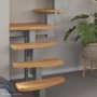 Intercon Raumspartreppe Quadro: Buche Natur Massivholzstufen, Italo-Silber Mittelholm. Moderne Innentreppe.