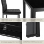Tectake Esszimmergruppe Berlin 5 Teilig Esstisch Mit 4 Stühlen  120 x 70 x 75 cm Schwarz_4