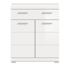 Inn.Furn Badkommode Shawn, weiß hochglanz, 74x88 cm, mit Schublade und 2 Türen.