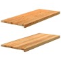 vidaXL Fensterbänke 2 Stk Hellbraun 100x40x2 cm Massivholz Eiche 4009160