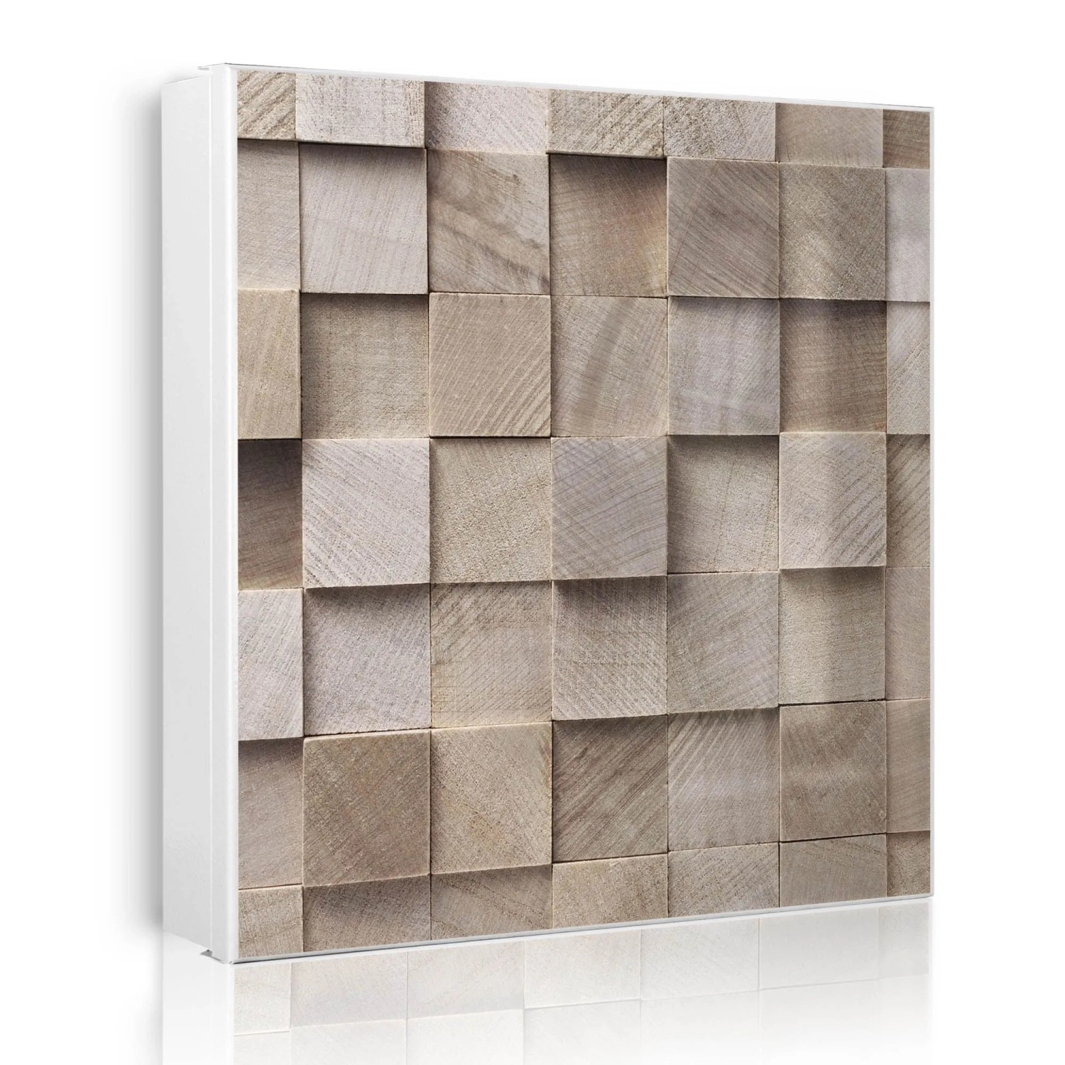 Banjado Großer Schlüsselkasten Metall 30x30cm Weiß Scharnier Links 50 Haken Beschreibbar Magnetisch Motiv Bauklötze Relief