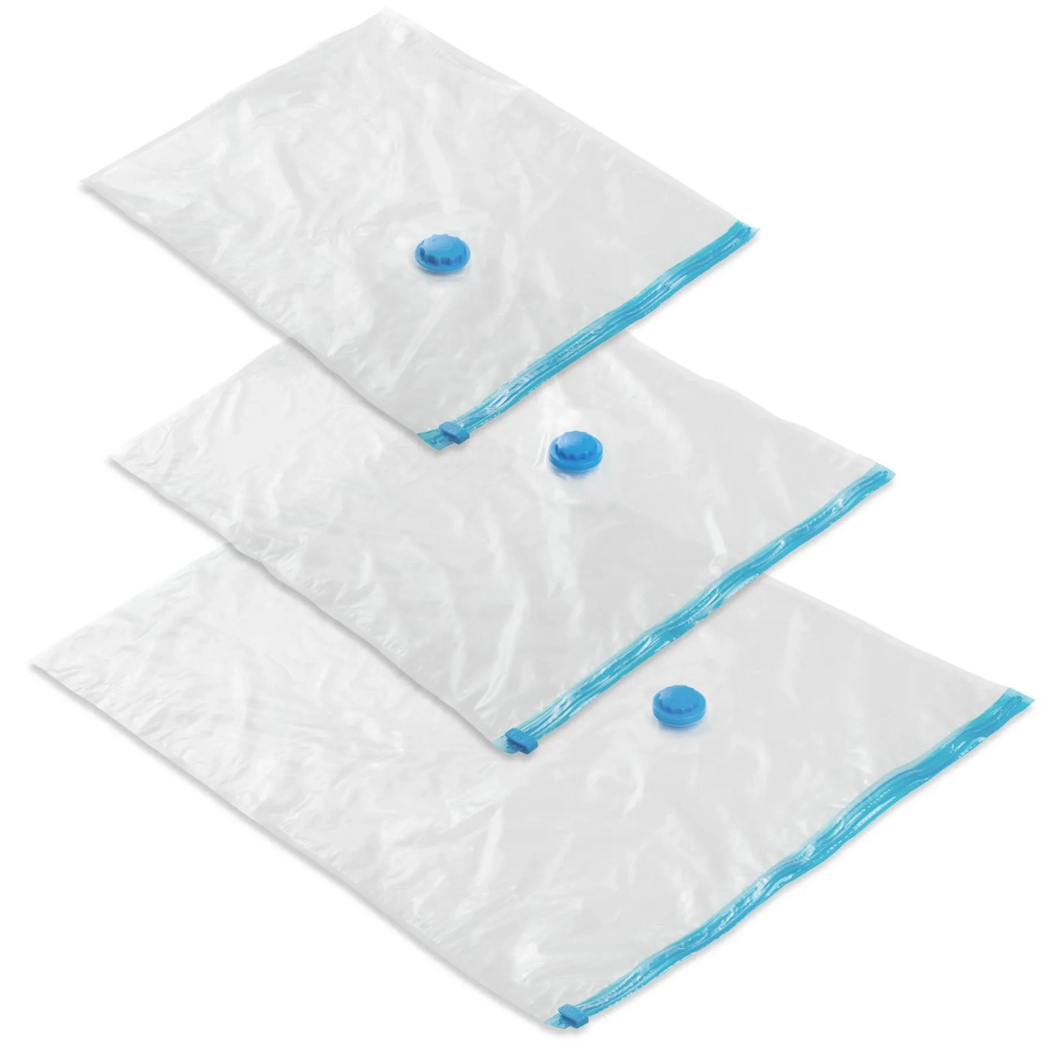 Tectake 50Er Set Vakuumbeutel  In 3 Größen  Mit Ein  und Auslassventil Zahnloser Druckverschluss  95 x 60 x 1 cm Transparent