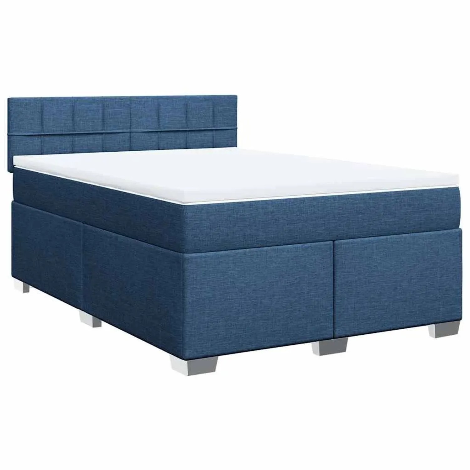 vidaXL Boxspringbett mit Matratze Blau 140x190 cm Stoff 3288189 günstig online kaufen