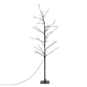 Schlanker, schwarzer LED-Baum (120 cm) mit 240 warmweißen Lichtern für stimmungsvolle Weihnachtsdeko.