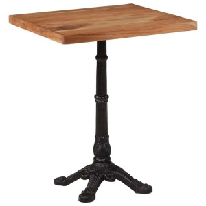 DELUKE Bistrotisch FRANZ 60x60x76cm Akazie Massivholz Quadratisch Esstisch Vintage Kleiner Tisch Cafe Gartentisch Balkontisch Outdoortisch
