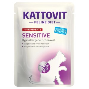 Kattovit Sensitive Katzenfutter Huhn & Ente, hypoallergenes Spezialfutter für sensible Katzen.